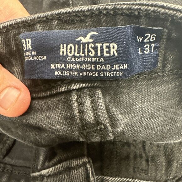 Hollister Women’s Ultra High-Rise Dad Jeans Size 3R W26 L31 Black - Picture 13 of 16
